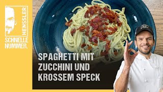 Schnelles Spaghetti mit Zucchini und krossem Speck Rezept von Steffen Henssler  Günstige Rezepte [upl. by Ateinotna]