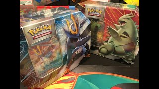 2023 Empoleon vs Tyranitar V Strikers tin pokemon opening  version w 3 Evolving Skies packs [upl. by Rephotsirhc]