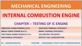 TESTING OF IC ENGINE 1  INDICATED POWER BREAK POWER FRICTIONAL POWER ETC [upl. by Dyun]