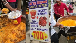 ₹700 Bucket Biryani with full Tandoori Free  Al Taj biryani  Cheapest Bucket Biryani 💥💥😍🤩 [upl. by Milone]