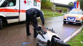 Motorcycle vs MAN Truck  Unfall Kleinkraftrad vs MAN Lkw Backnang  Erbstetten 20102016 [upl. by Combs]