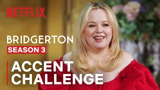 Nicola Coughlans Shares her Many Accents  Bridgerton  Netflix [upl. by Aeriela404]