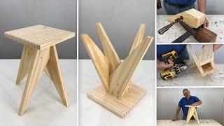 Taburete Bajo de Madera Muy Fácil de Hacer  Tutorial de Carpinteria [upl. by Noved60]