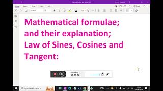 Mathematical formulae and their explanation   Law of Sines Cosines and Tangent  17 sinx [upl. by Sonia]