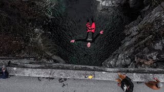 Extreme Bridge Jump  31m  Verzasca Valley [upl. by Cinomod]