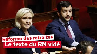 Réforme des retraites  le texte du Rassemblement national vidé [upl. by Annert112]