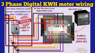 3 Phase Digital KWH meter connection  how to connect taping meter [upl. by Terrene707]