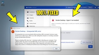 Docker Desktop Unexpected WSL error  Hyperv Not Enabled in Windows 11  10  How To Fix it ✅ [upl. by Sac]