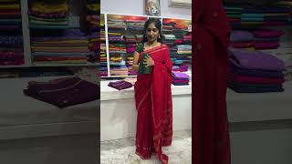 Dupion silk sarees and crushed organza sarees trending shorts saree organza trending shorts [upl. by Arreic]