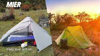 How to Assemble MIER Lanshan Pro 2 Person Ultralight Backpacking Tent [upl. by Ruffi]