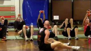 Guy Noble coaching Kettlebell core exercise for Kettlercise [upl. by Llatsyrk]