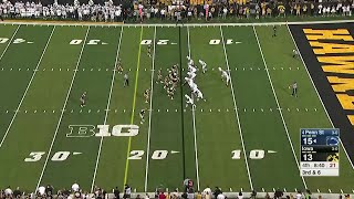 Saquon Barkley Hurdles Iowa Defender [upl. by Ahtibbat]