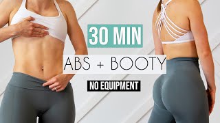 2 in 1 ABS amp BOOTY Home Workout No Equipment 30 min [upl. by Zacarias]