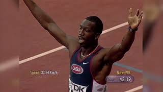 Michael Johnson Sevilla 1999 Mens 400m world record [upl. by Ecirahc]