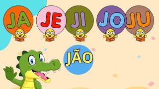 FAMÍLIA DA LETRA J  JA JE JI JO JU JÃO VAMOS APRENDER CANTANDO [upl. by Roze]