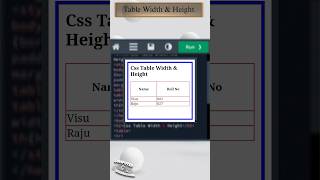 𝐂𝐬𝐬 𝐓𝐚𝐛𝐥𝐞 𝐖𝐢𝐝𝐭𝐡 amp 𝐇𝐞𝐢𝐠𝐡𝐭  table width height color learn style css html Educationslearning [upl. by Kort649]