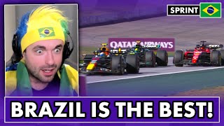 Our reaction to an AWESOME 2023 Brazilian Grand Prix Sprint [upl. by Adnohser]