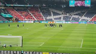 EURO 2020 AT HAMPDEN Scotland team come out onto pitch before first game v Czech Rep 1462021 [upl. by Xaviera]