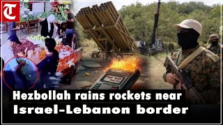 After pager attacks Hezbollah rains rockets near IsraelLebanon border [upl. by Eselahs304]