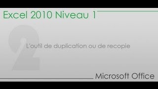 Formation Excel  Partie 2  Loutil de duplication ou de recopie [upl. by Repohtsirhc]