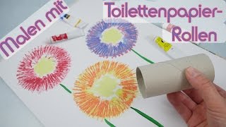 Malen mit ToilettenpapierRollen I Maltechnik [upl. by Suirtimed]