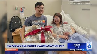 USC Verdugo Hills Hospital welcomes New Year baby [upl. by Accemahs]