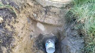 Correct way to connect a French drain system to a storm drain catch basin in Washington Twp MI [upl. by Tnarg246]