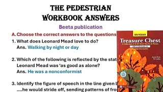 The Pedestrian Class 10 workbook answers  beeta publication  treasure chest icse [upl. by Gerrilee]