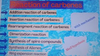 Reactions of Singlets and Triplets Carbenes With MechanismSkell hypothesisEasy notes on carbenes [upl. by Eveiveneg]