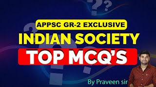 INDIAN SOCIETY TOP MCQs PRAVEEN SIR [upl. by Diao]