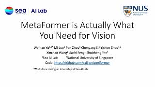 MetaFormer Is Actually What You Need for Vision  CVPR 2022 [upl. by Ahsal]