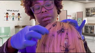 ASMR School Nurse Removes Bugs From Your Hair [upl. by Melmon]