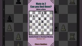 matein2 Nr 206  Anatoly Karpov vs Henrique Mecking Hastings 1971 chesspuzzleseries chessmate [upl. by Jill512]