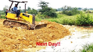 Next Day Watch Bulldozer D31P in ACTION pushes the land to clear the lake  Dozer KH [upl. by Temp]