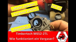 Motorsense läuft nicht  Timbertech MS522TL  Motor zerlegen Vergaser einstellen etc   22 [upl. by Nolie]