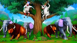 Crazy Cows Fun Play with Forest Animals  Funny Cow Cartoon Videos [upl. by Lyram]