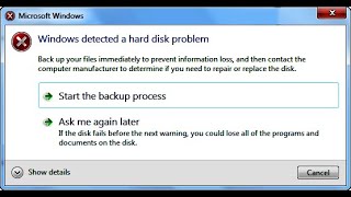 Windows Detected a Hard Disk Problem Error Solved  How to fix disk error [upl. by Esinnej]