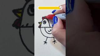 Simple hen drawing for kids  Easy drawing step by step 🐓🐔 [upl. by Aselehc]