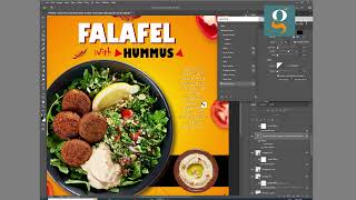 how to create a arabic dish falafel post design idea  adobe photoshop tutorials [upl. by Surad]