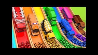 Learn Colors with 7 Street Vehicles and Surprise Soccer Ball Flying Toy Cars Pretend Play for kids [upl. by Kazim]