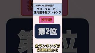 【投手2位】2024年度グローブメーカー使用選手数ランキング投手編第2位 [upl. by Ulyram]