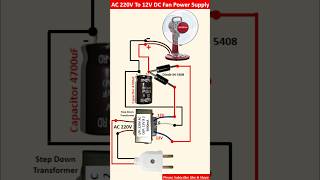 12V DC Fan Power Supply  AC 220V to 12V DC Fan Power Supply  12V Fan Directly on 220V AC Circuit [upl. by Kidder218]