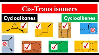 Lec3  Cis trans in cycloalkanes and cycloalkenes  Geometric isomers  Configurational isomers [upl. by Orford440]