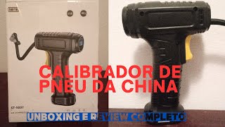 REVIEW CALIBRADOR DE PNEUS PORTÁTIL DA CHINA COM BATERIA  UNBOXING TESTE [upl. by Steffie]