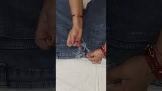 Downsize Jeans 👖 waist  Amazing 2 mints Hack fashion ytshorts trending diy [upl. by Jeraldine962]