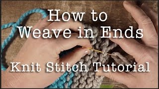 How to Knit Weaving in Ends in Garter Stitch [upl. by Annehcu]