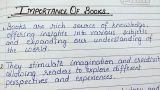 Essay on importance of books  10 lines on Importance of books booksforlife [upl. by Adhern]