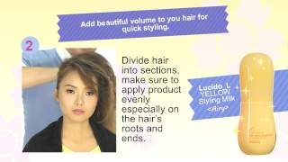 Easy steps to style your hair using LucidoL Styling Milk [upl. by Yhtak292]