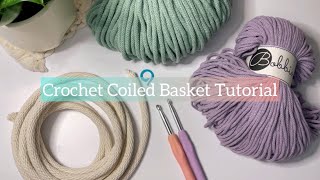 Crochet coiled basket tutorial easy basket making [upl. by Asabi]