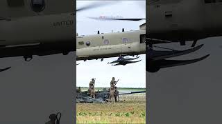 Installing a howitzer onto a CH47 Chinook helicopter usairforce [upl. by Amiarom393]